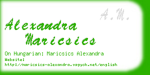 alexandra maricsics business card